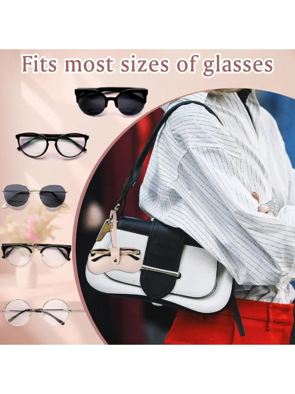 Soft Leather Sunglasses Case with Strap | Portable Glasses Holder & Organizer